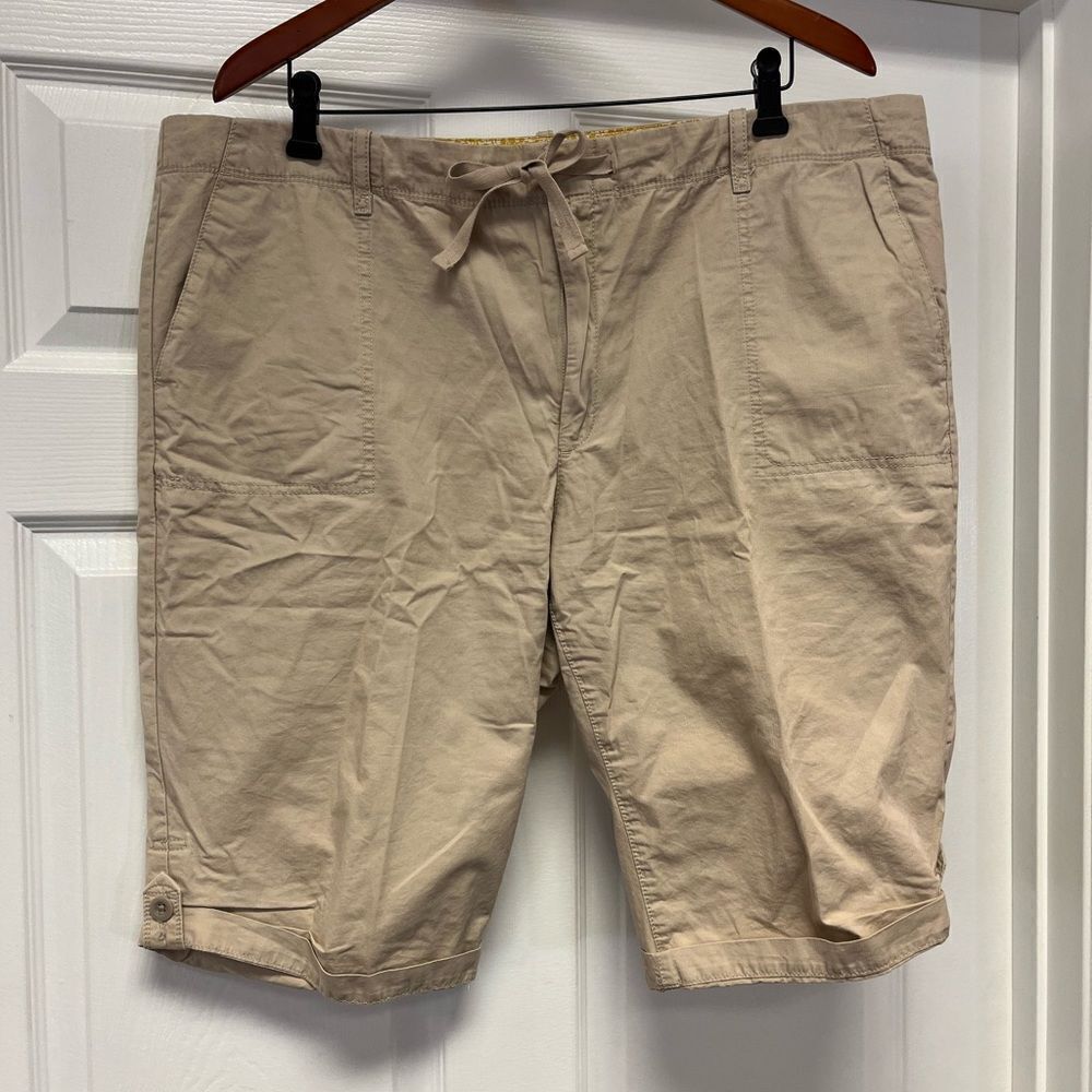 Eddie Bauer Tan Waist Tie Bermuda Shorts sz 20T